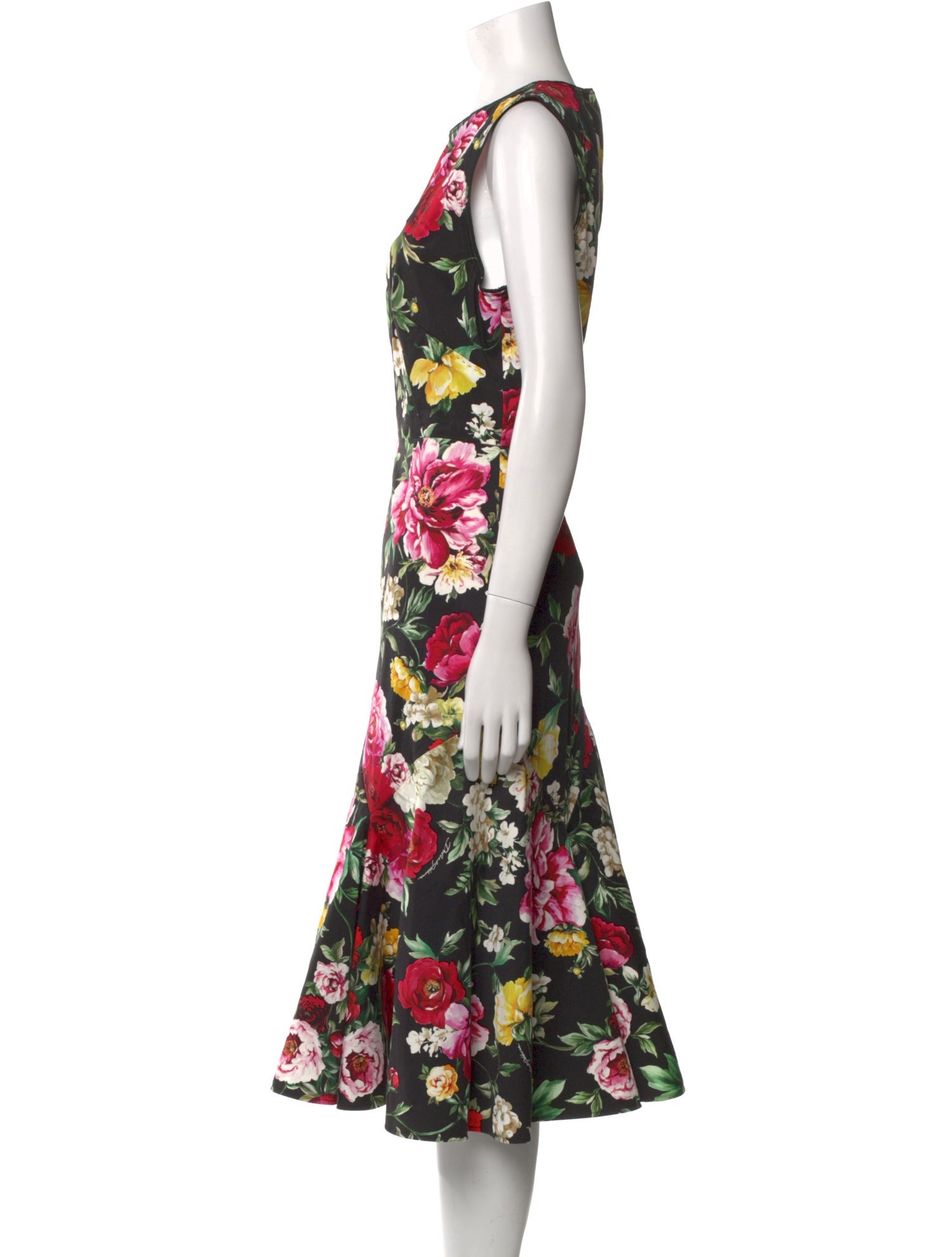 Dolce & Gabbana Floral Print Midi Length Dress