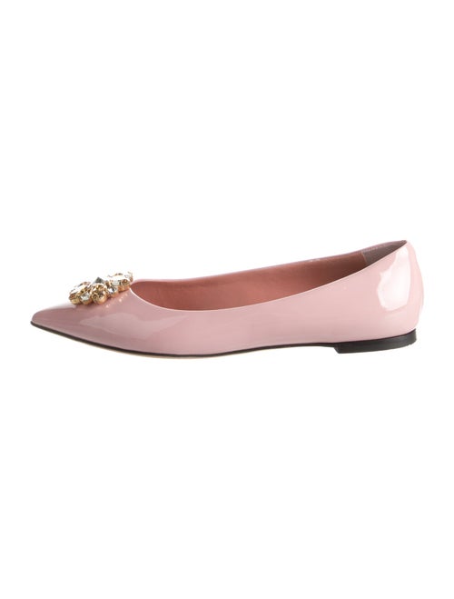 Dolce & Gabbana Patent Leather Crystal Embellishments Flats