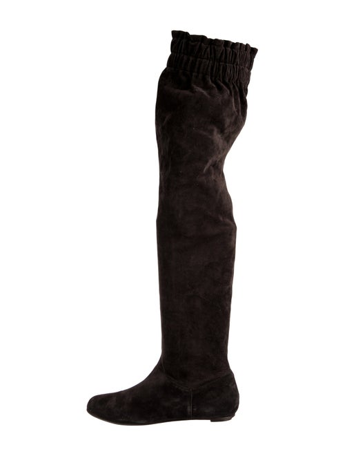 Dolce & Gabbana Suede Ruffle Embellishment Sock Boots