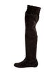 Dolce & Gabbana Suede Ruffle Embellishment Sock Boots