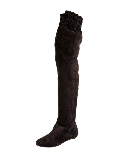 Dolce & Gabbana Suede Ruffle Embellishment Sock Boots