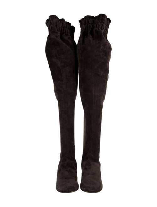 Dolce & Gabbana Suede Ruffle Embellishment Sock Boots