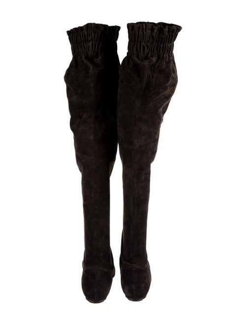 Dolce & Gabbana Suede Ruffle Embellishment Sock Boots