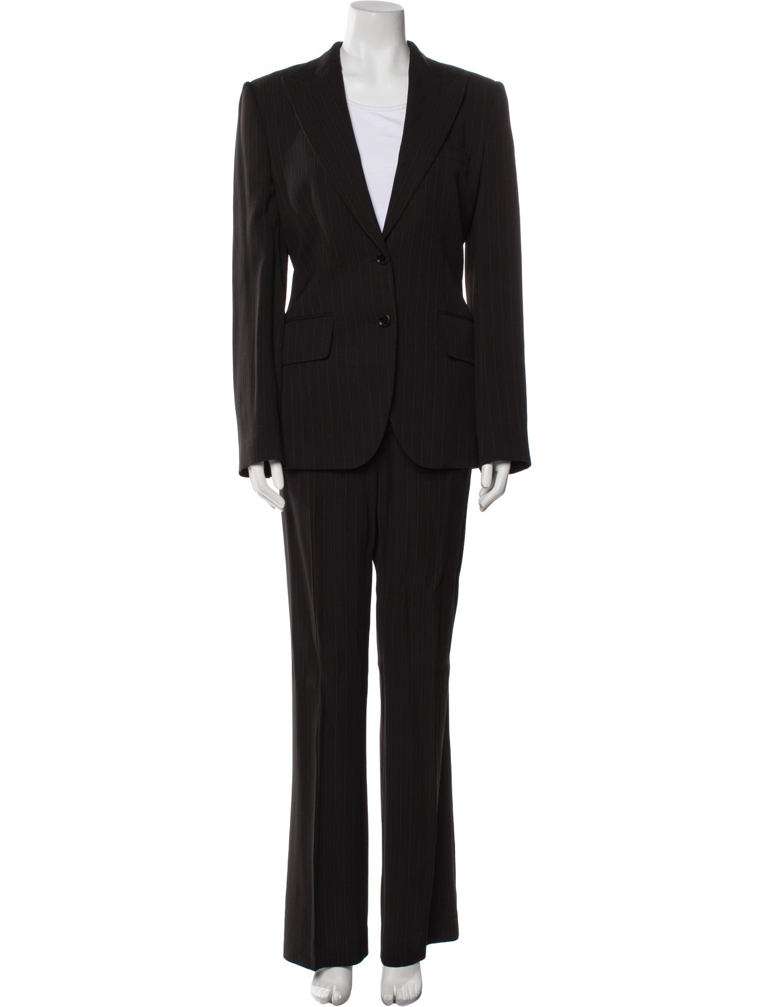 Dolce & Gabbana Virgin Wool Striped Pantsuit