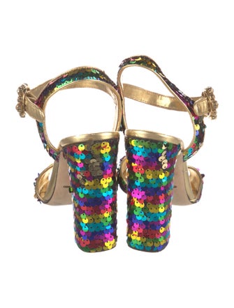 Dolce & Gabbana Sequins Crystal Embellishments Sandals