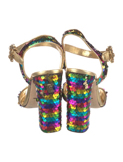 Dolce & Gabbana Sequins Crystal Embellishments Sandals