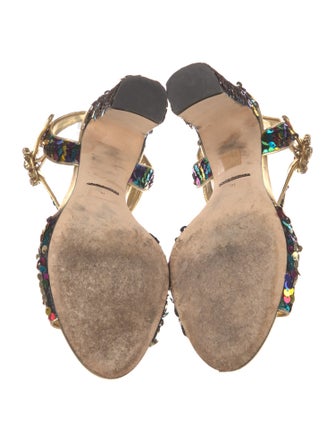 Dolce & Gabbana Sequins Crystal Embellishments Sandals