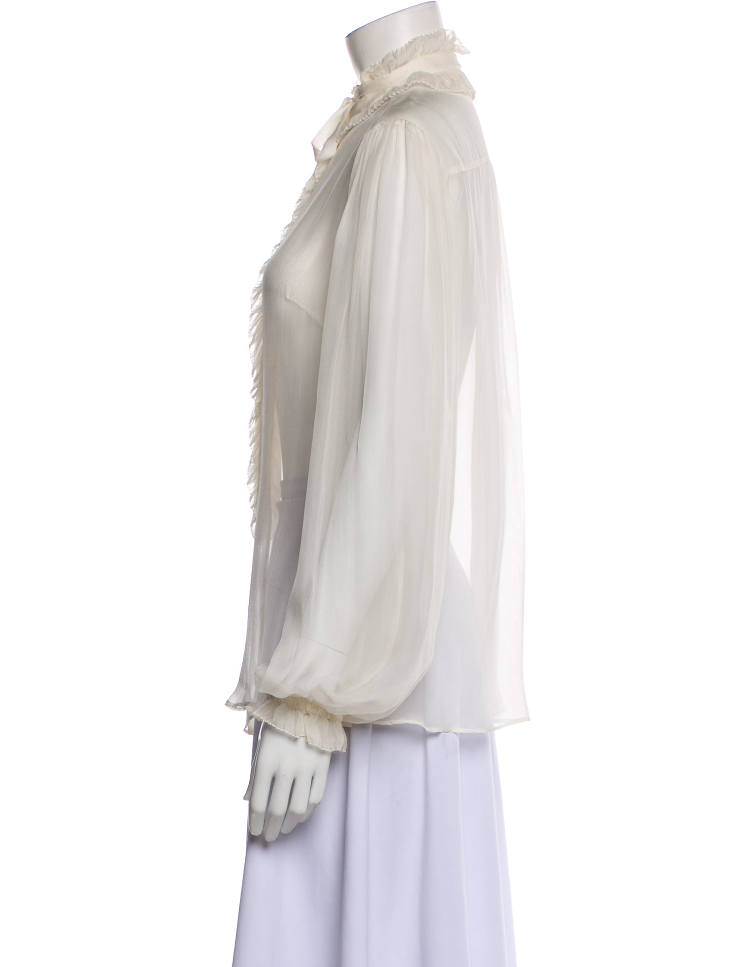 Dolce & Gabbana Silk Mock Neck Blouse