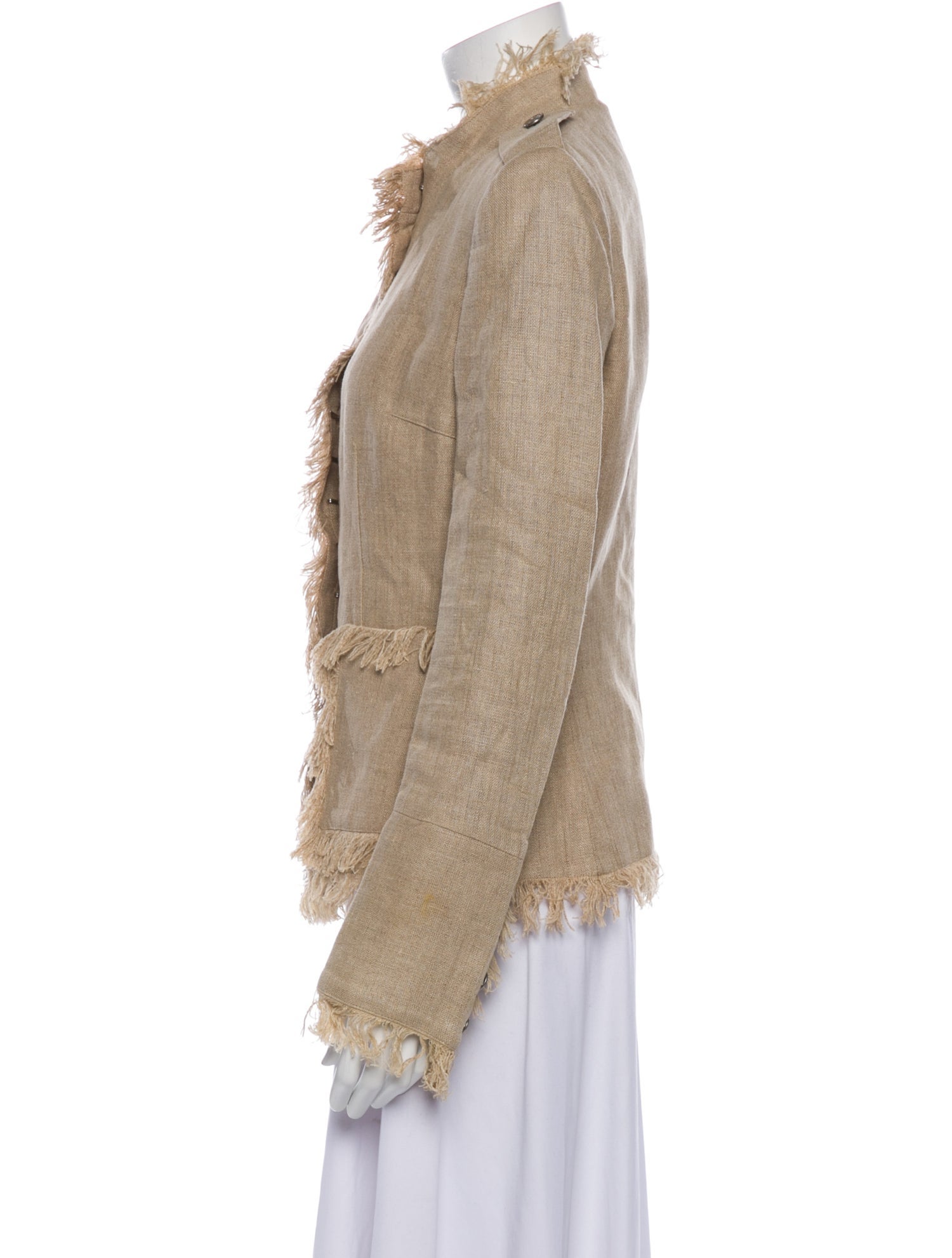 Dolce & Gabbana Linen Faux Fur Jacket