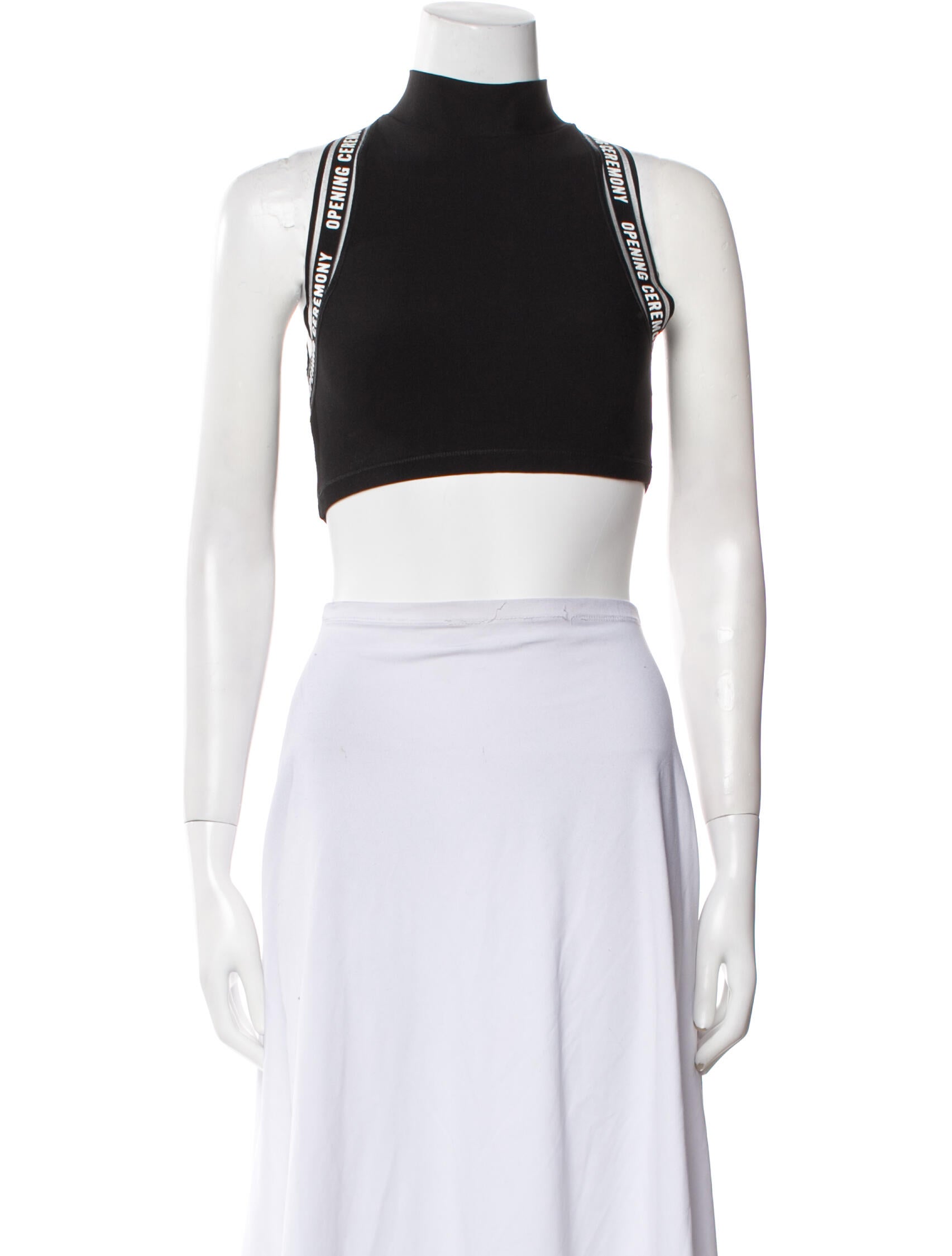 Dolce & Gabbana Wool Mock Neck Crop Top