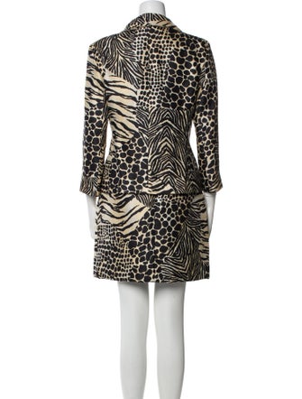 Dolce & Gabbana Silk Animal Print Skirt Suit