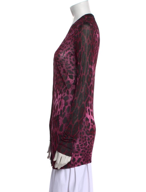 Dolce & Gabbana Animal Print V-Neck Sweater