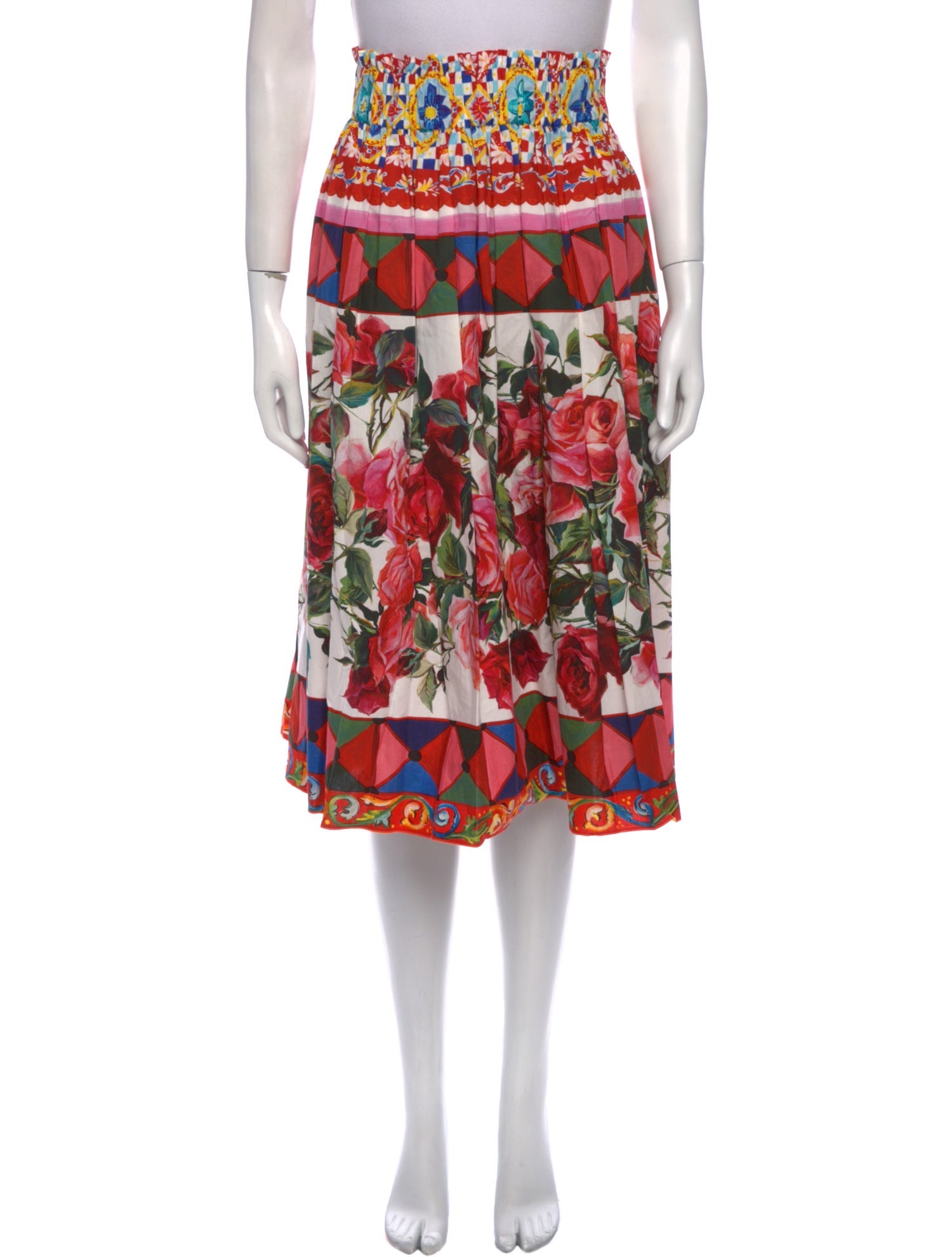 Dolce & Gabbana Floral Print Midi Length Skirt