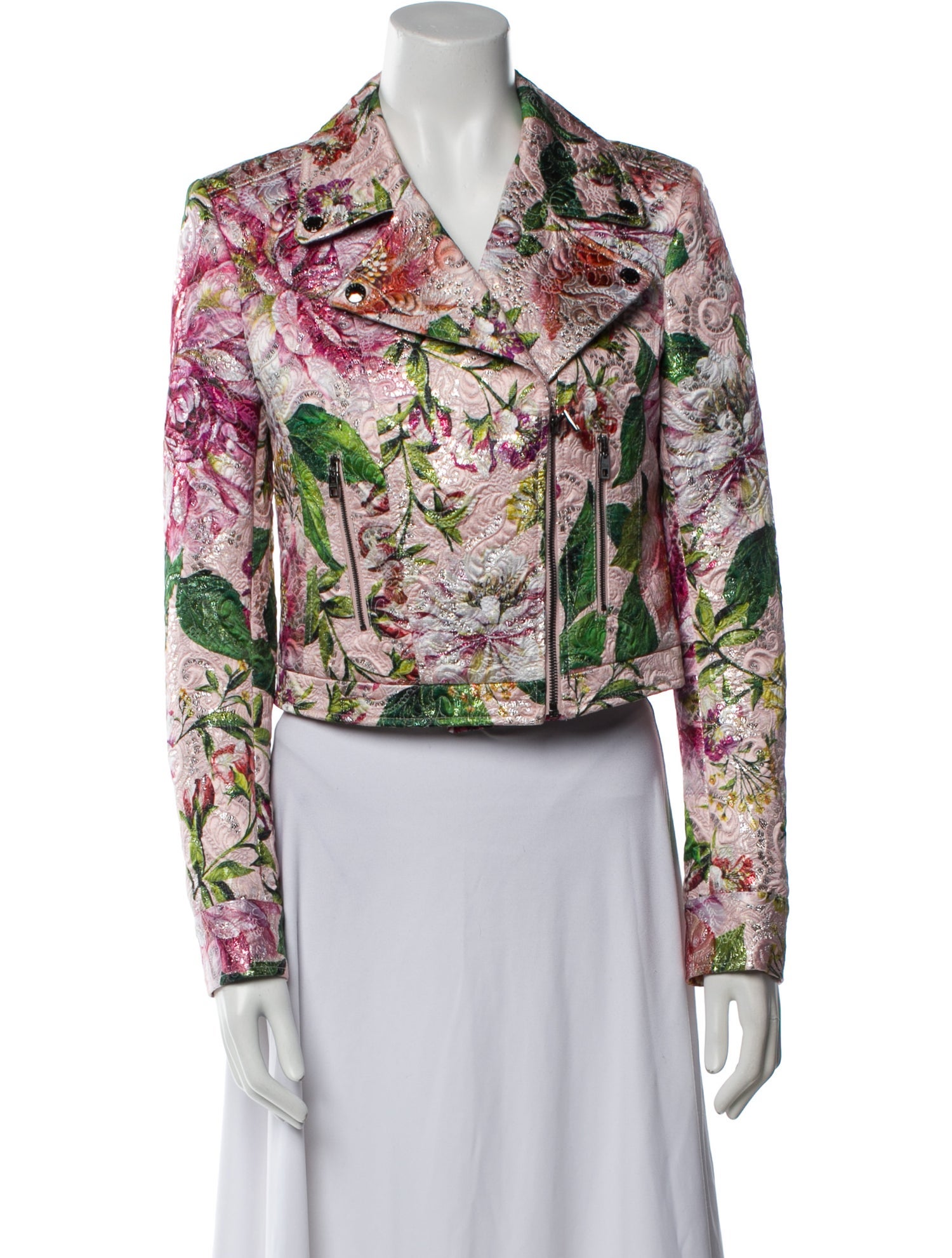 Dolce & Gabbana Floral Print Biker Jacket w/ Tags
