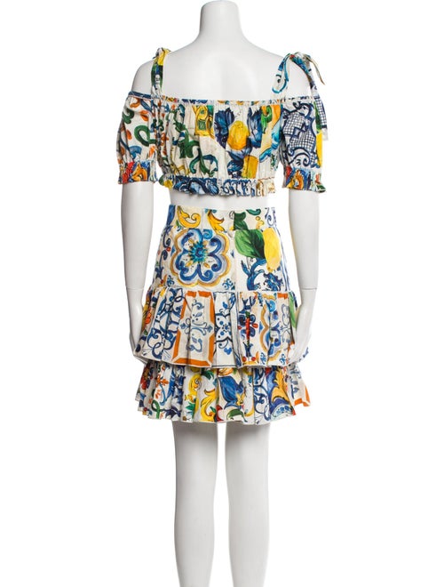Dolce & Gabbana Printed Ruffle Embellishment Skirt Set