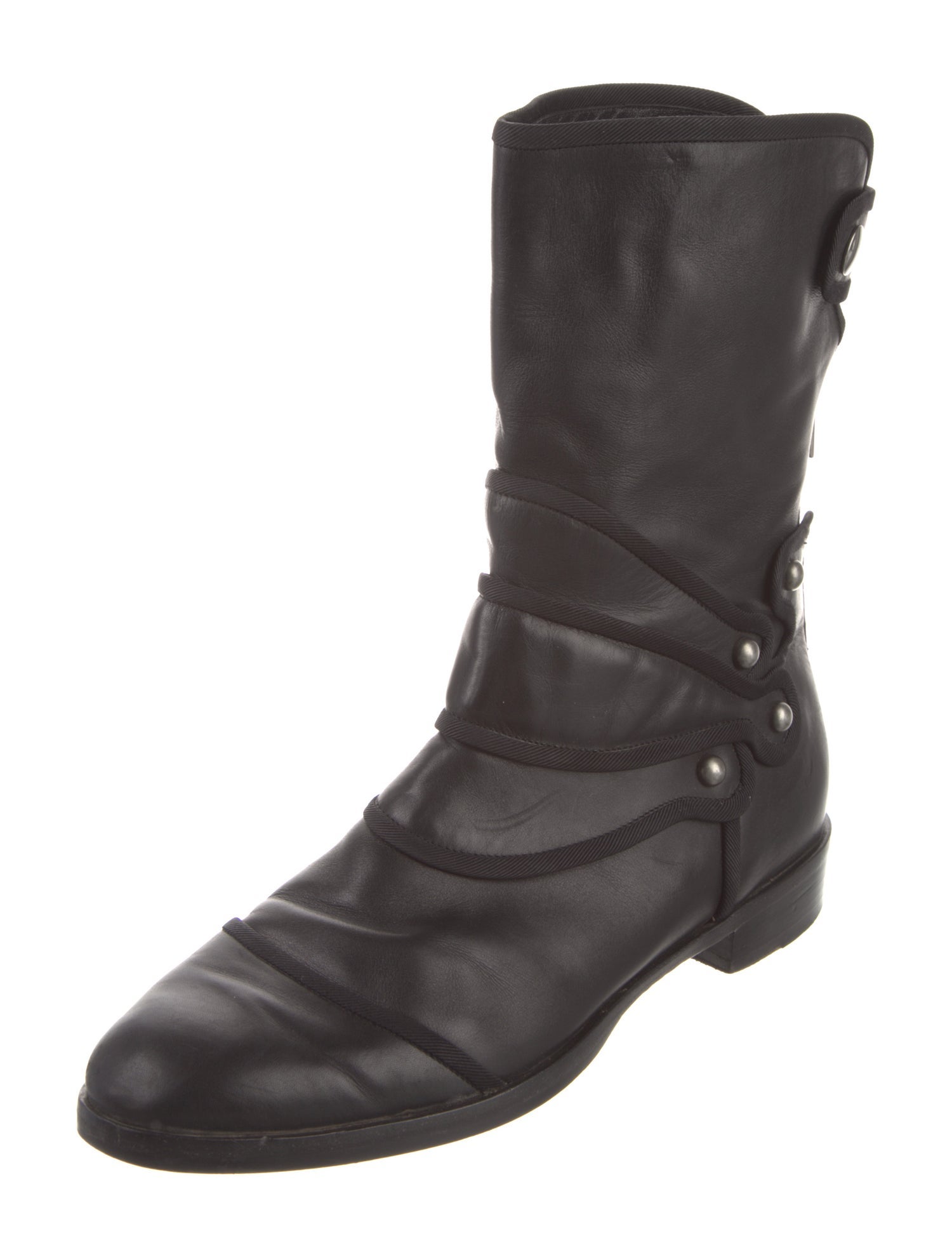 Dolce & Gabbana Leather Moto Boots