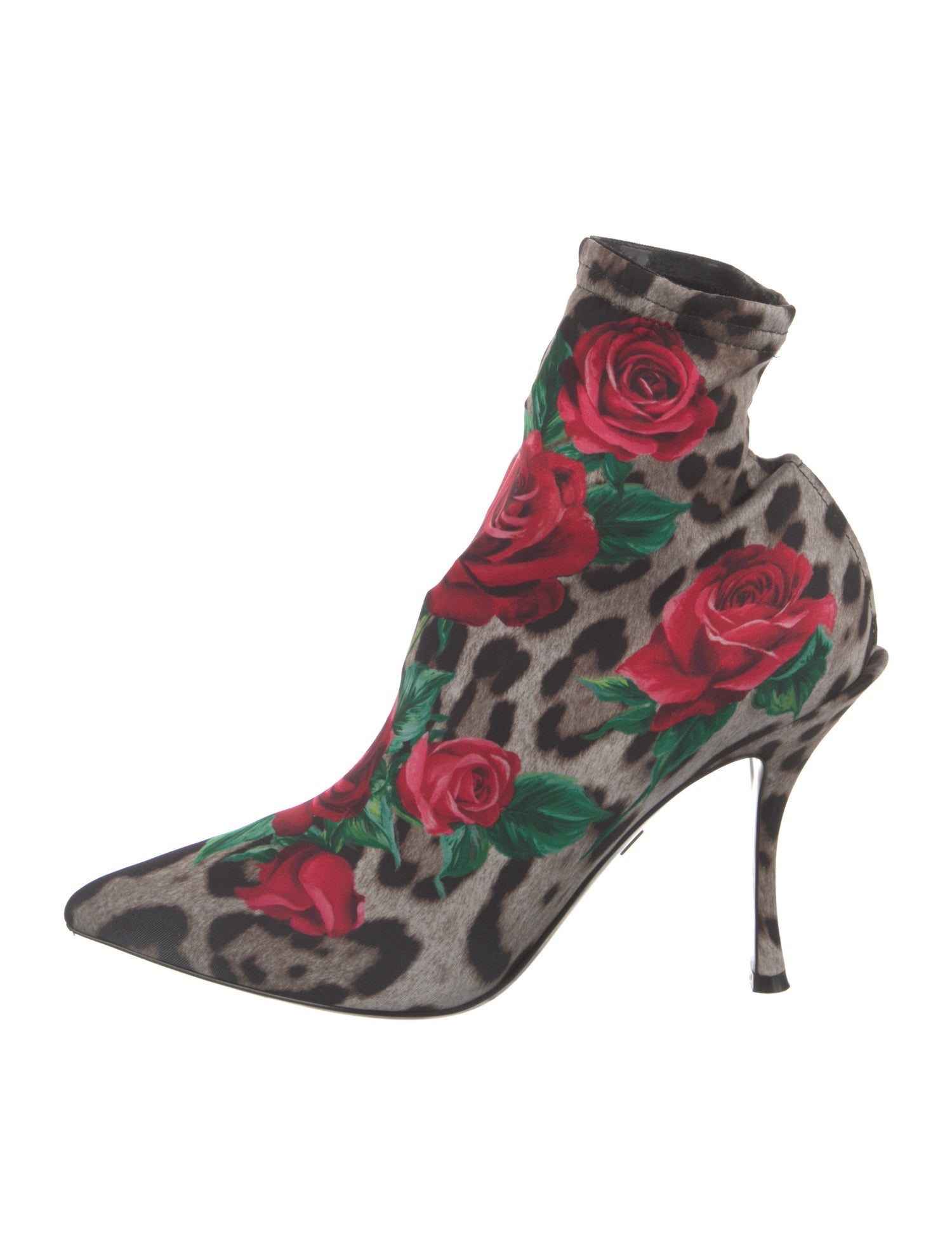 Dolce & Gabbana Neoprene Floral Print Sock Boots