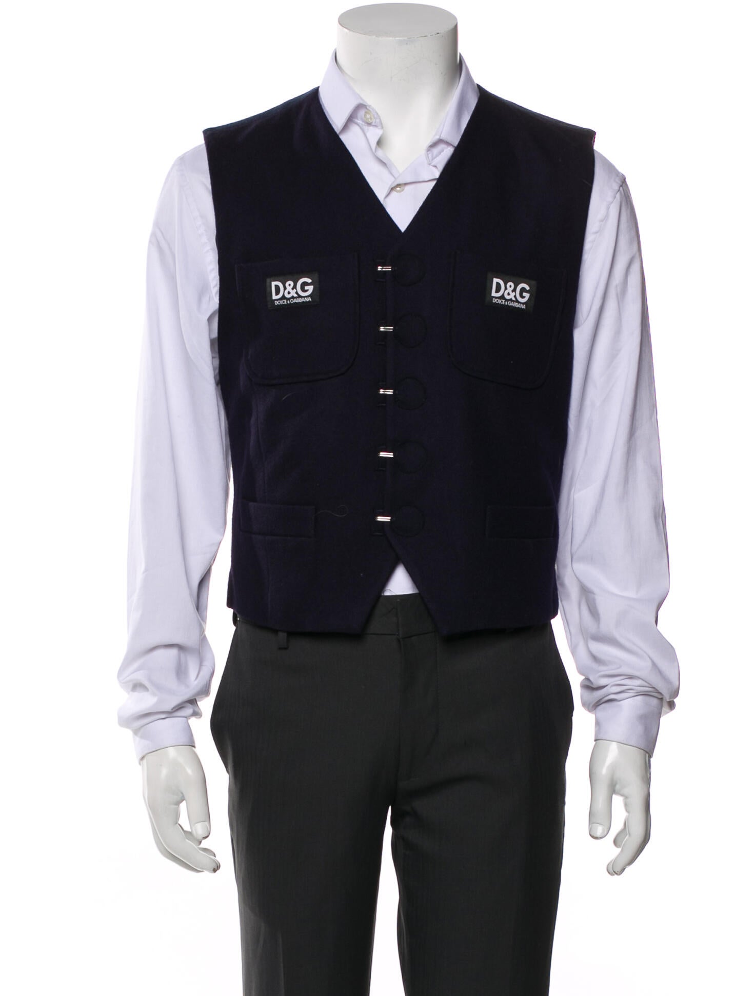 D&G Wool Graphic Print Vest