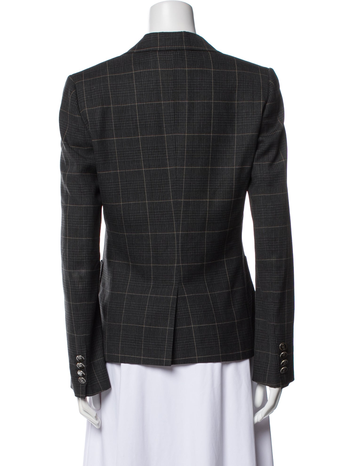 Dolce & Gabbana Virgin Wool Plaid Print Blazer