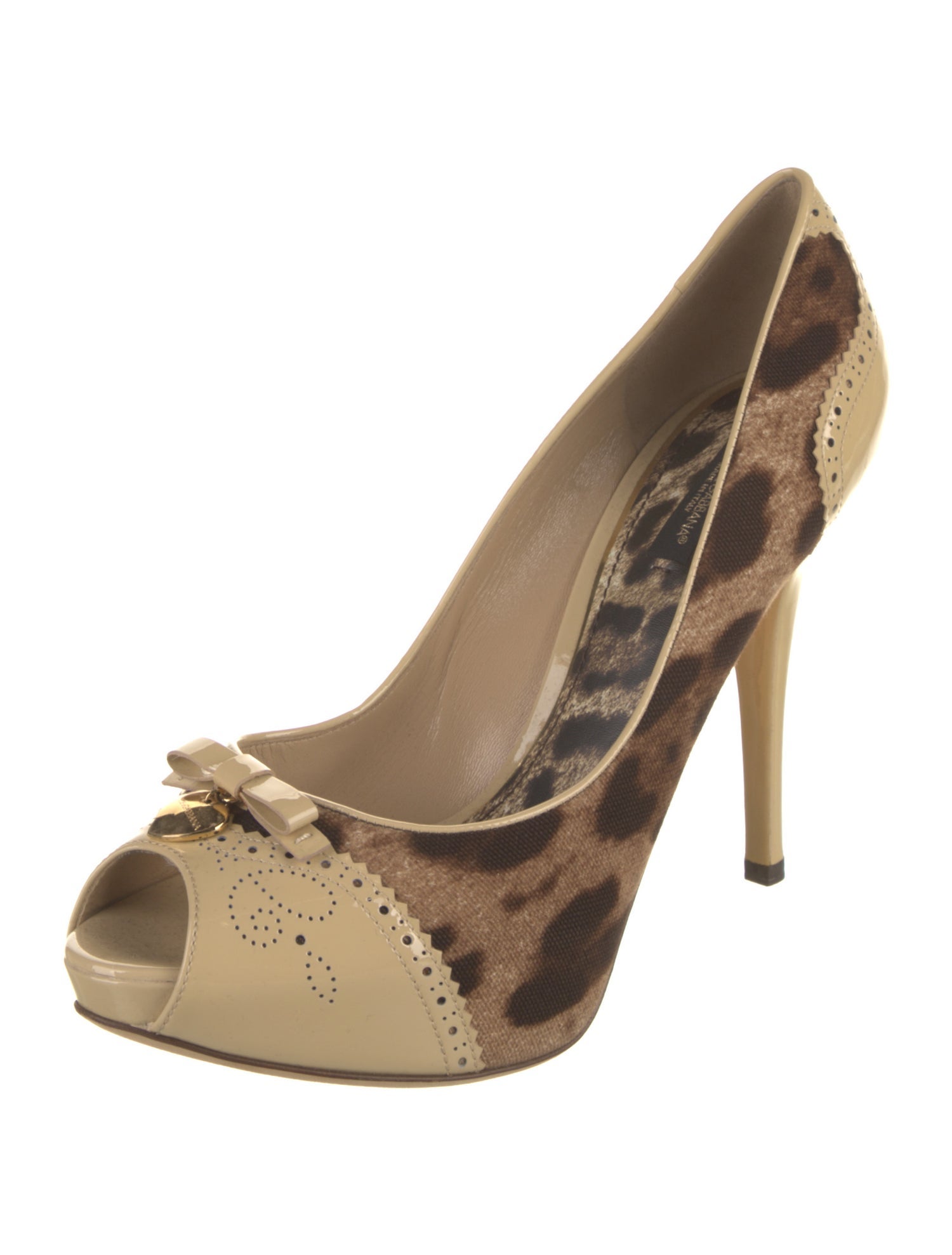 Dolce & Gabbana Canvas Animal Print Pumps