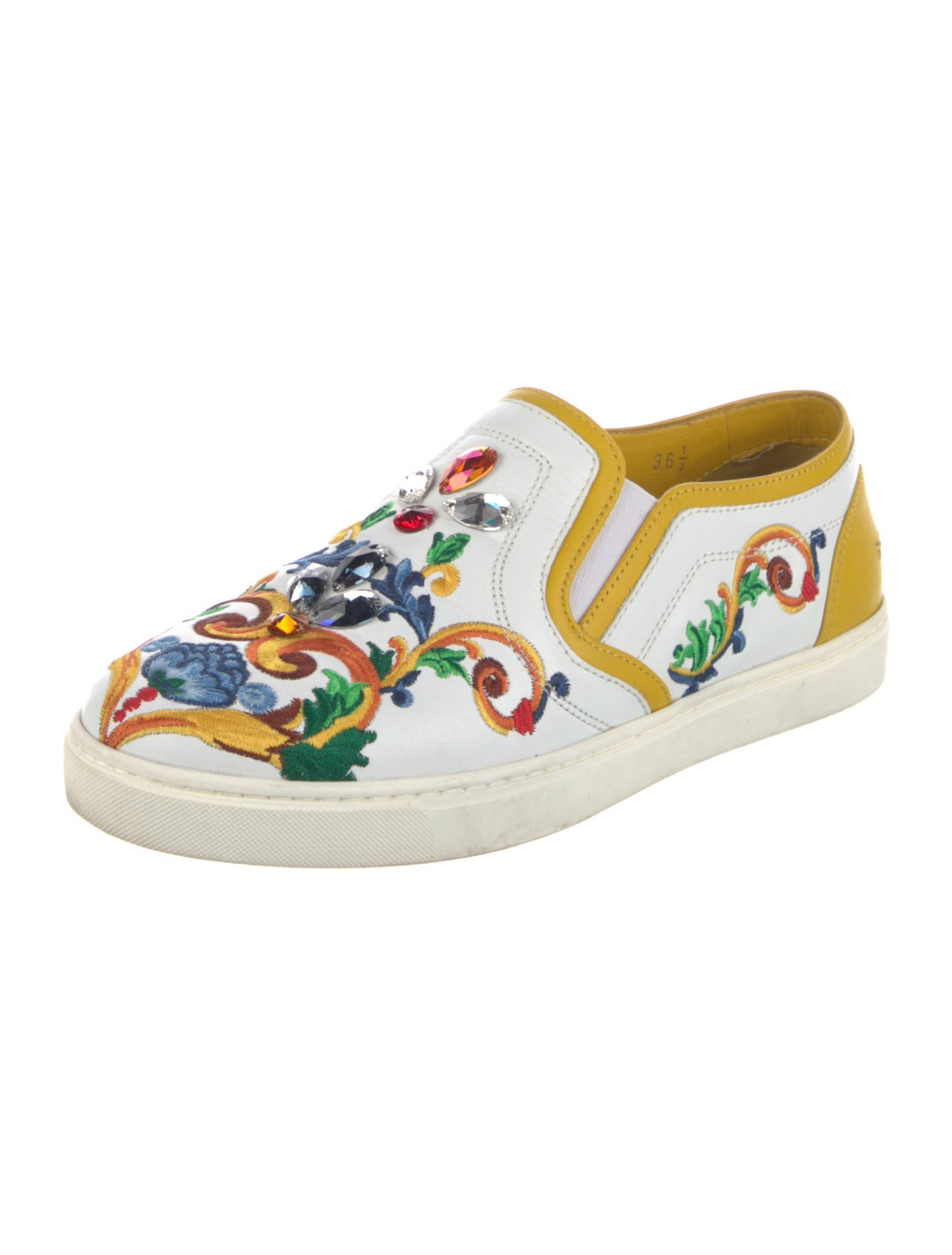 Dolce & Gabbana Leather Printed Sneakers