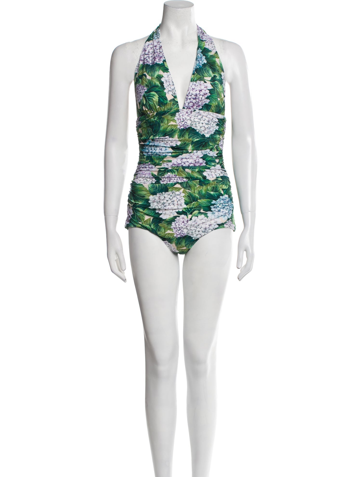 Dolce & Gabbana Printed Ruffle Embellishment One-Piece w/ Tags
