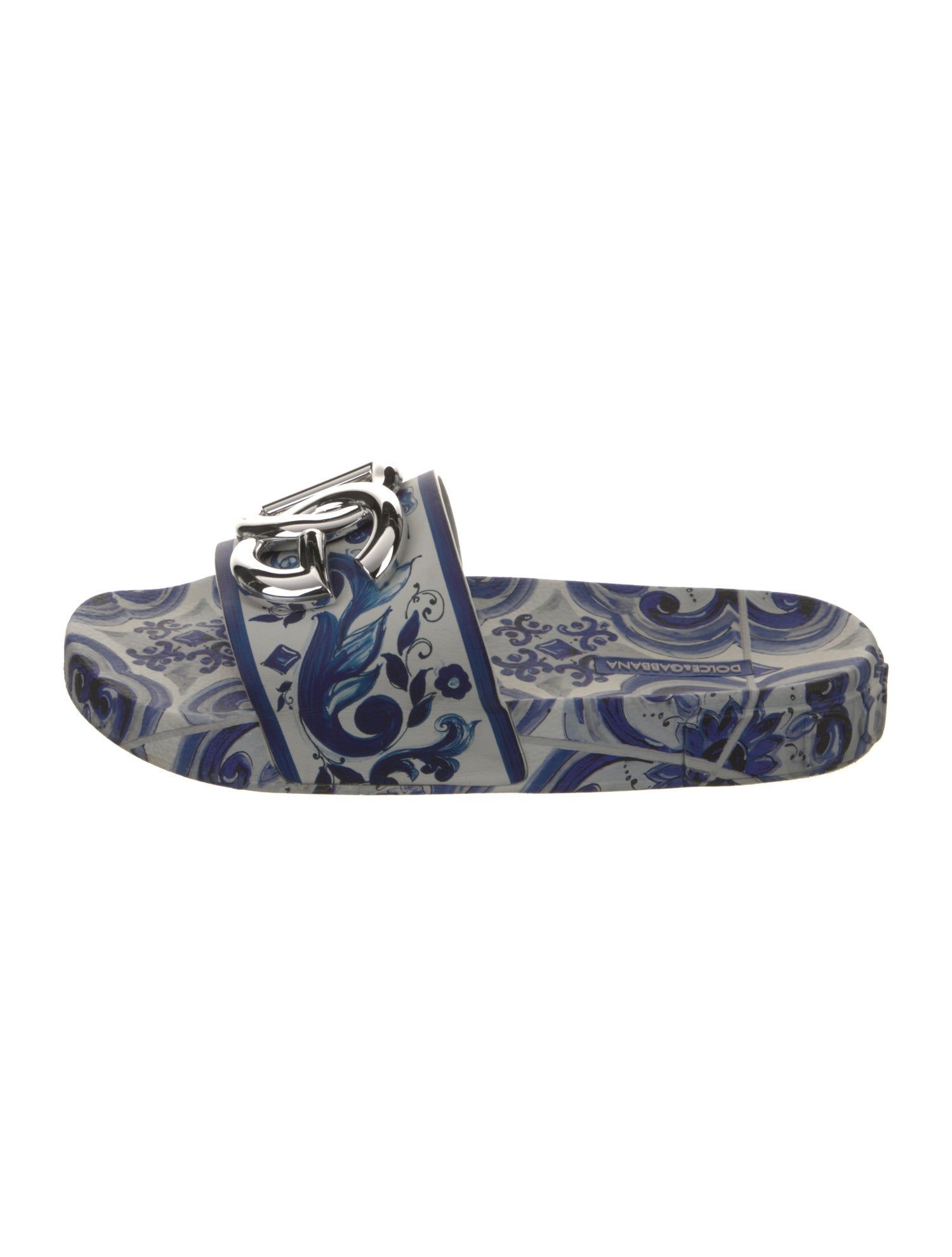 Dolce & Gabbana Majolica Print Rubber Slides