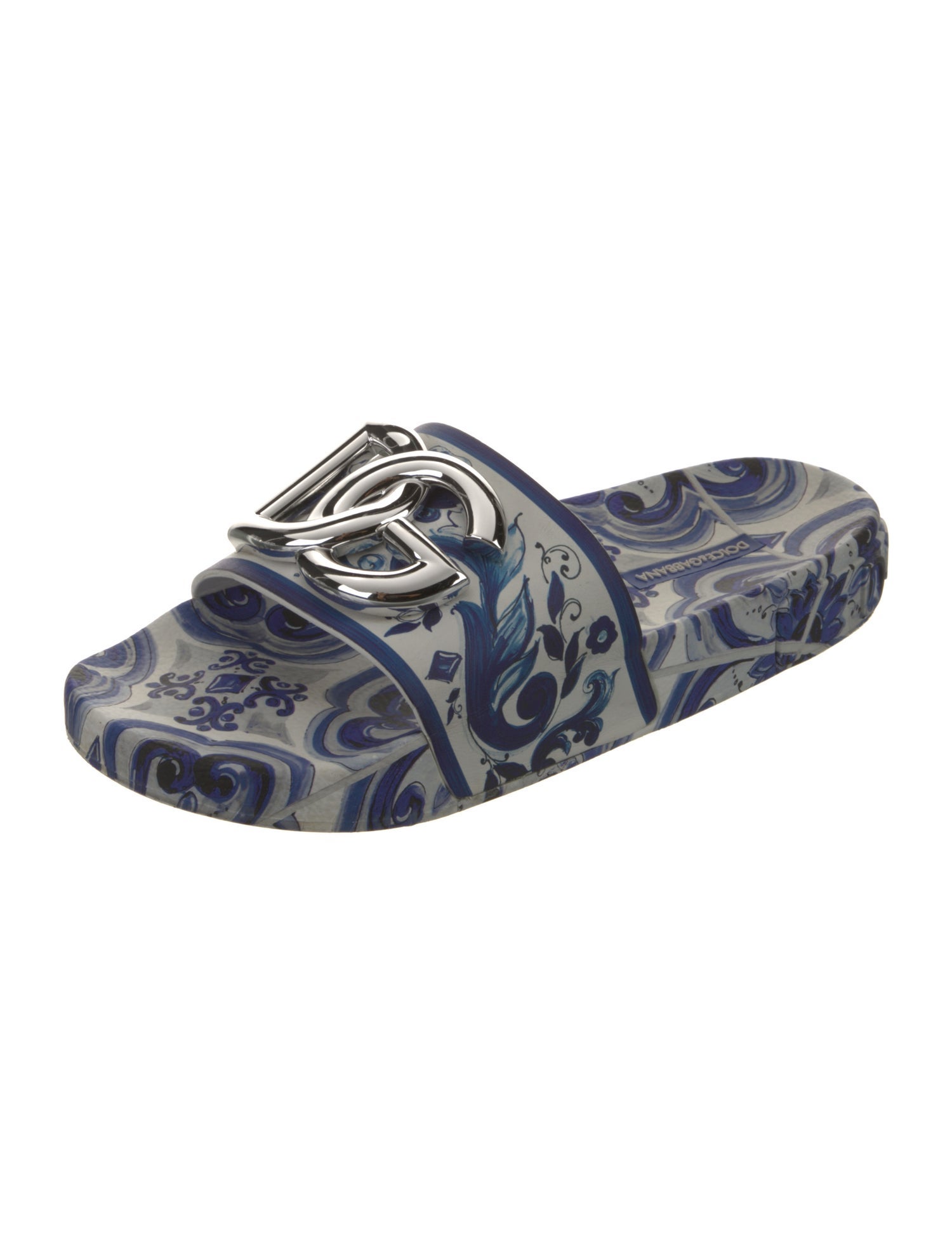 Dolce & Gabbana Majolica Print Rubber Slides