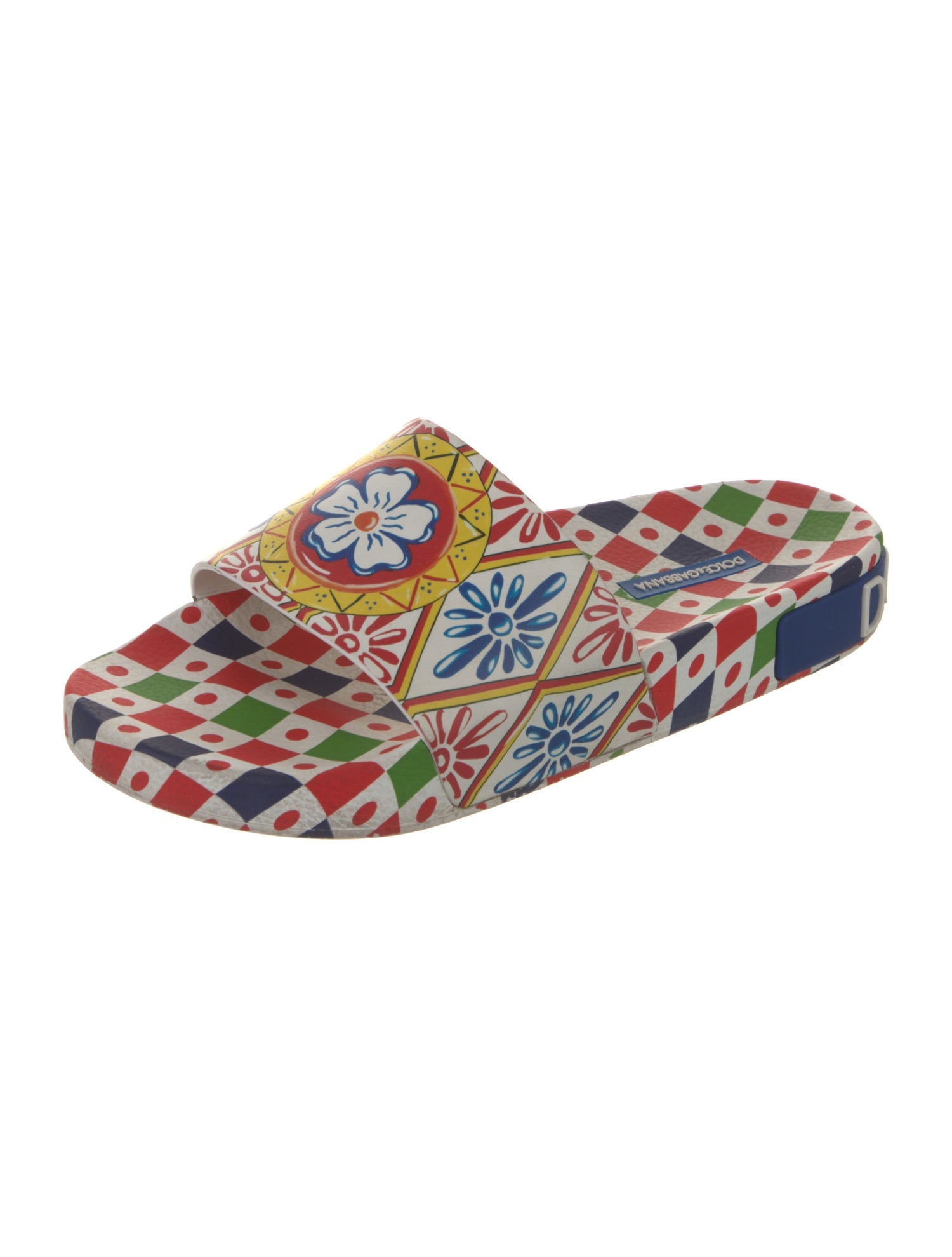Dolce & Gabbana Carretto Print Rubber Slides