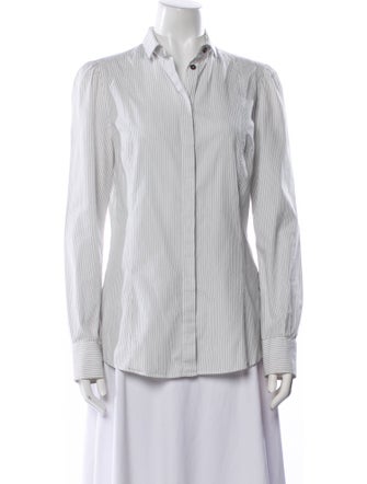 Dolce & Gabbana Striped Long Sleeve Button-Up Top