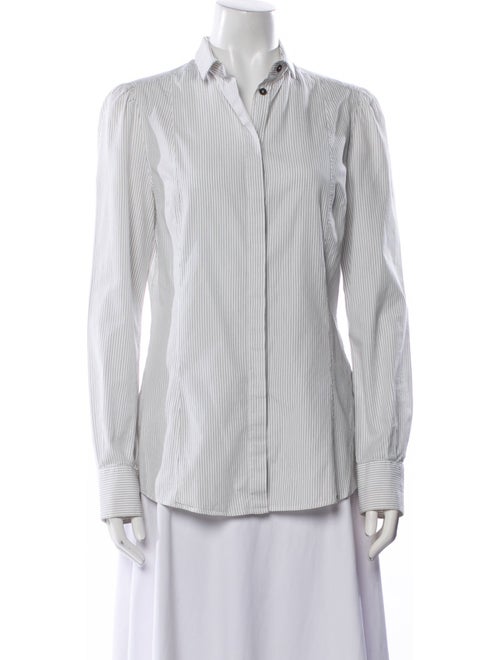Dolce & Gabbana Striped Long Sleeve Button-Up Top