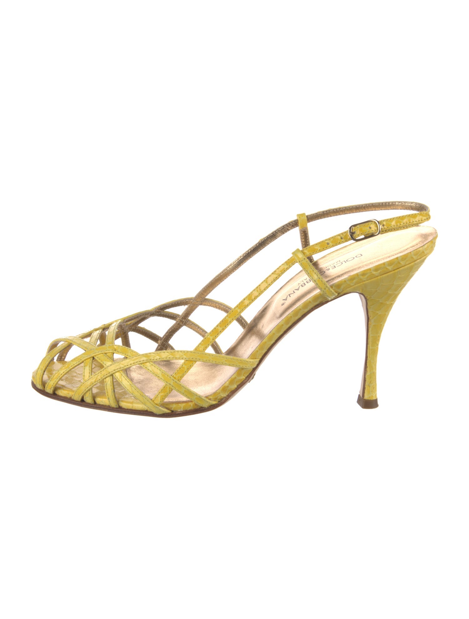 Dolce & Gabbana Snakeskin Slingback Sandals