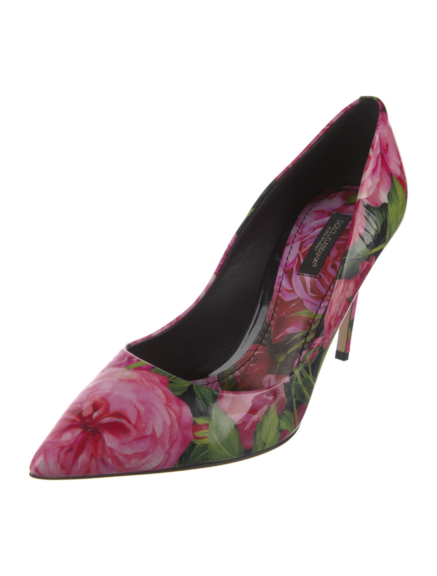 Dolce & Gabbana Leather Floral Print Pumps