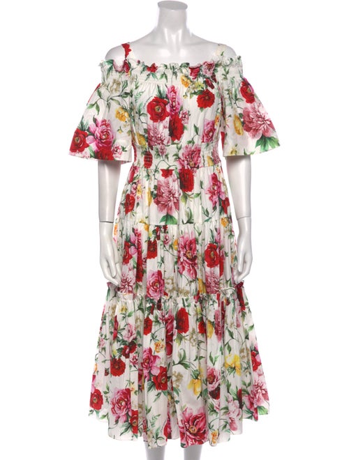 Dolce & Gabbana Floral Print Midi Length Dress