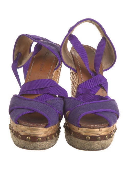 Dolce & Gabbana Canvas Studded Accents Espadrilles