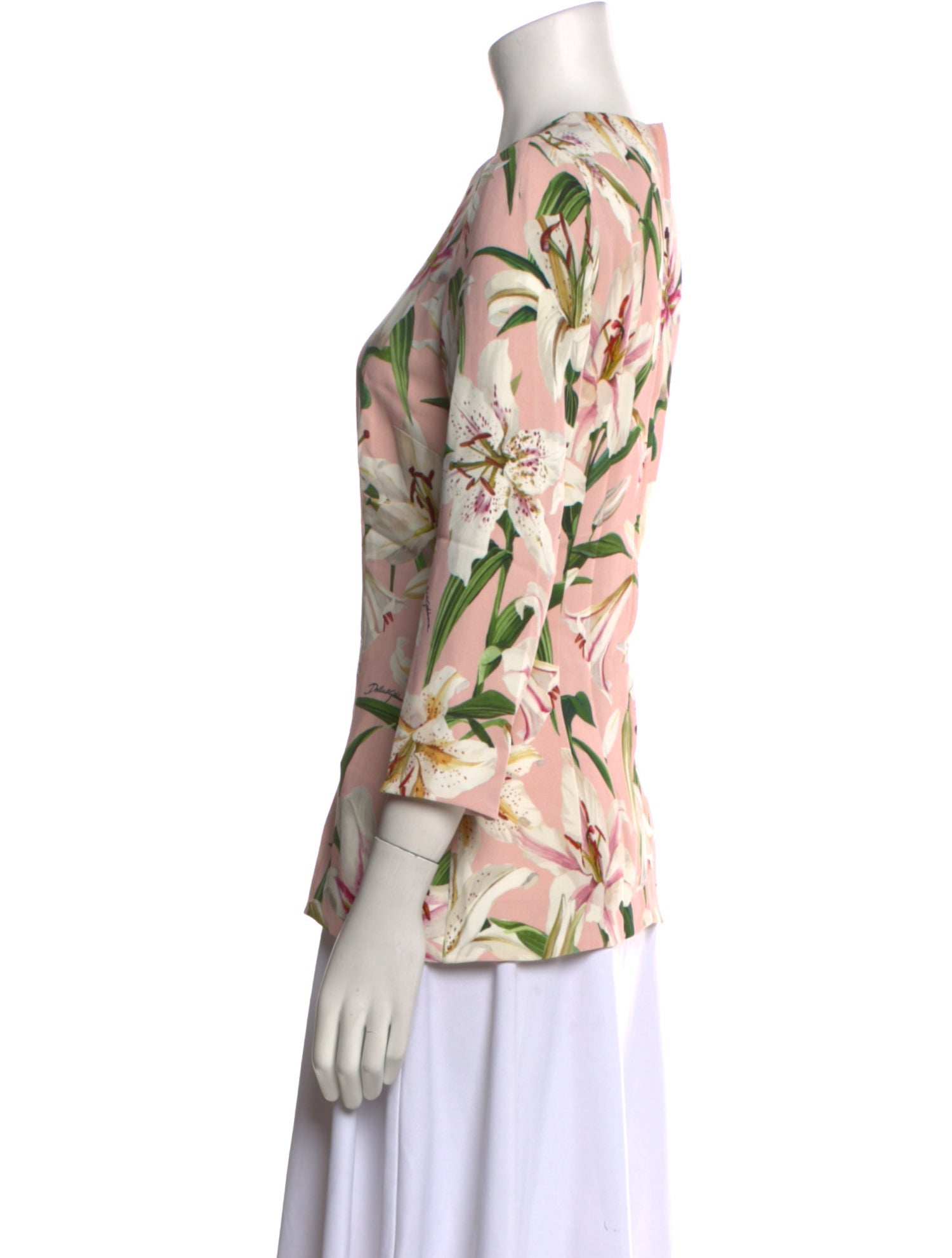 Dolce & Gabbana Floral Print Crew Neck Blouse