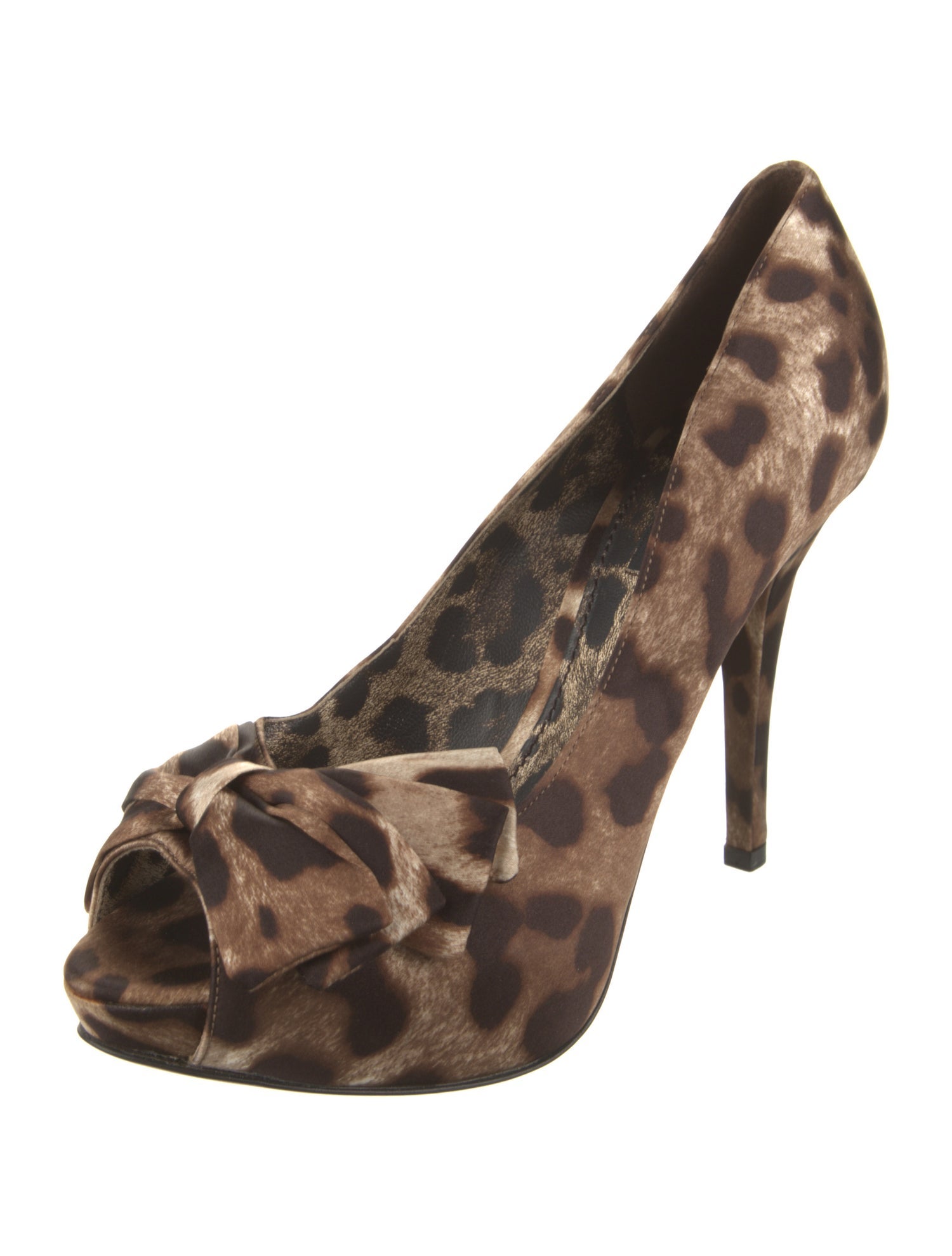 Dolce & Gabbana Satin Animal Print Pumps