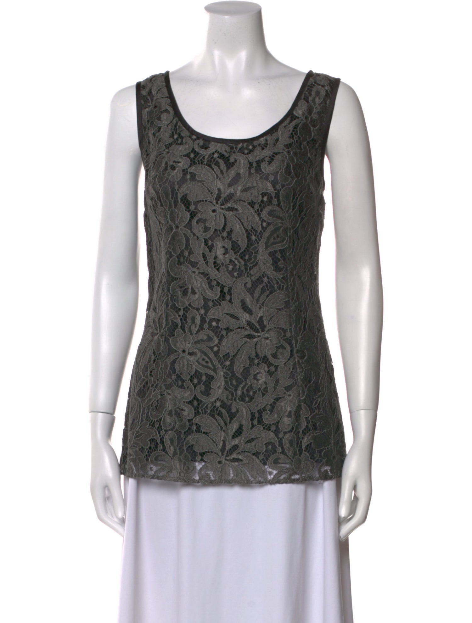 Dolce & Gabbana Lace Pattern Scoop Neck Top