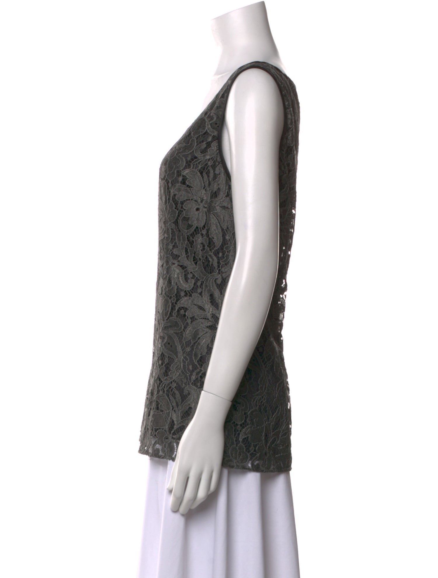 Dolce & Gabbana Lace Pattern Scoop Neck Top