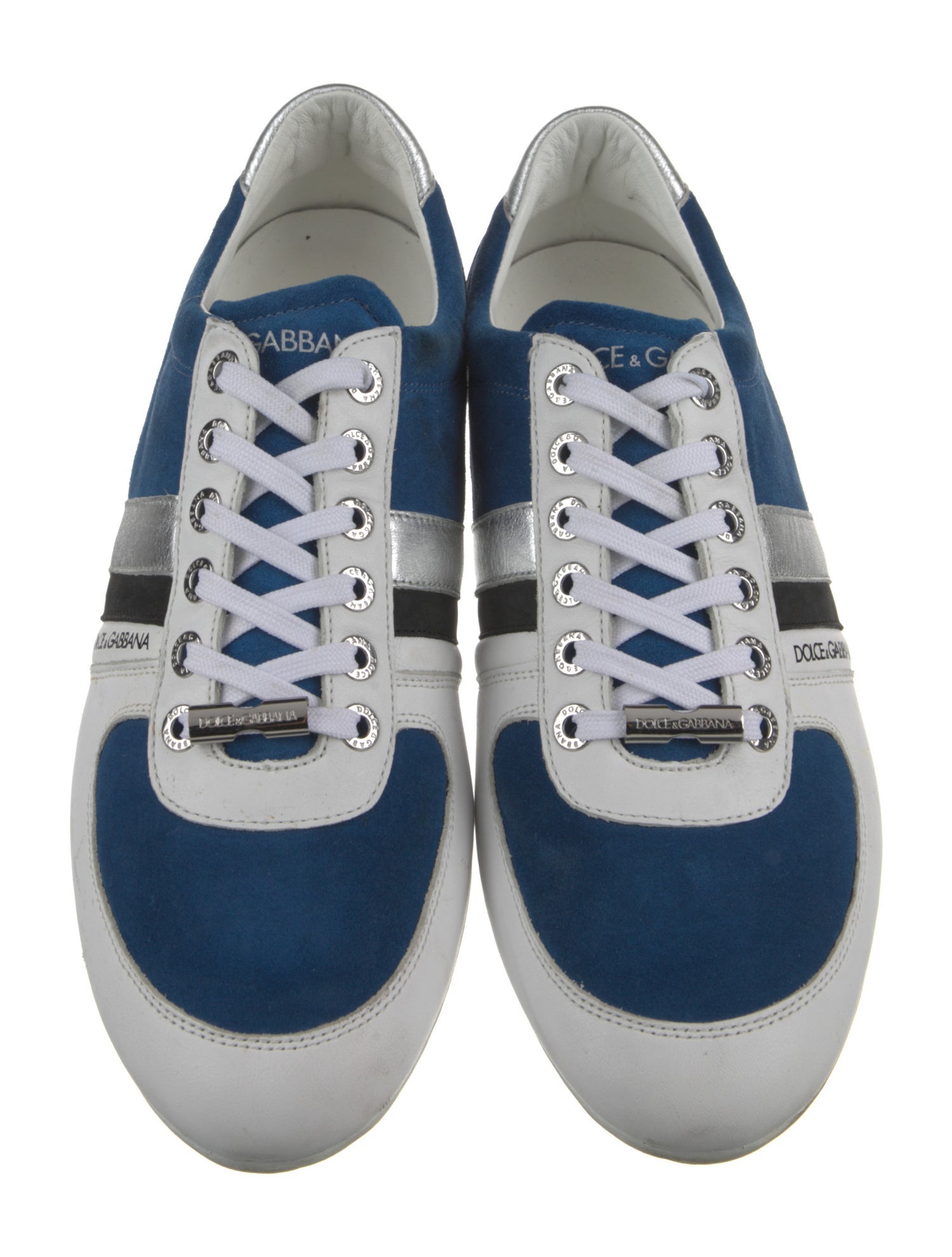 Dolce & Gabbana Leather Colorblock Pattern Sneakers