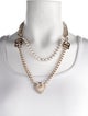 Dolce & Gabbana Crystal & Faux Pearl Devotion Two-Tone Layered Necklace