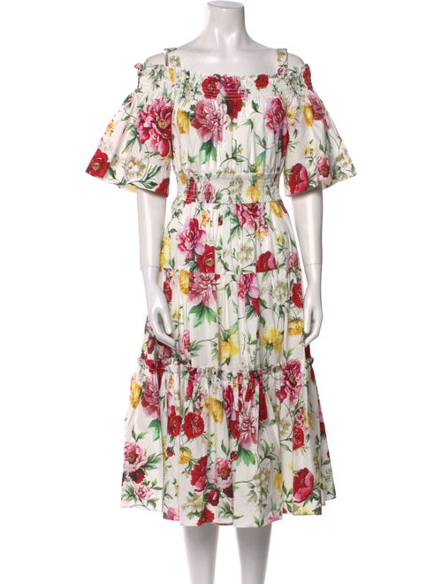 Dolce & Gabbana Floral Print Midi Length Dress