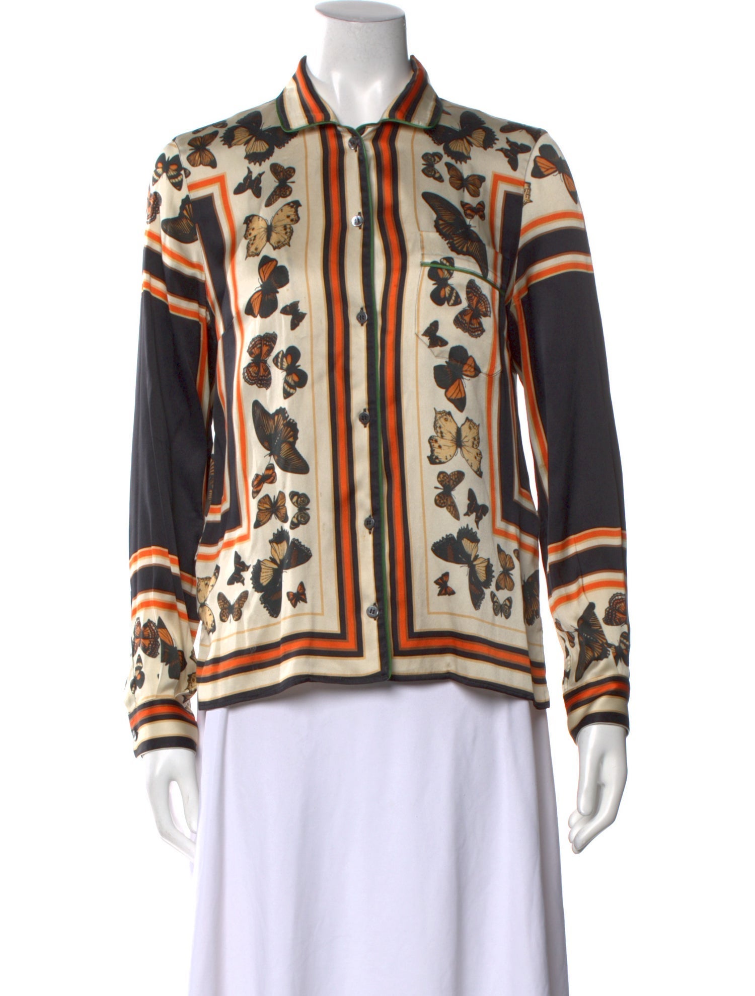 Dolce & Gabbana Silk Printed Button-Up Top