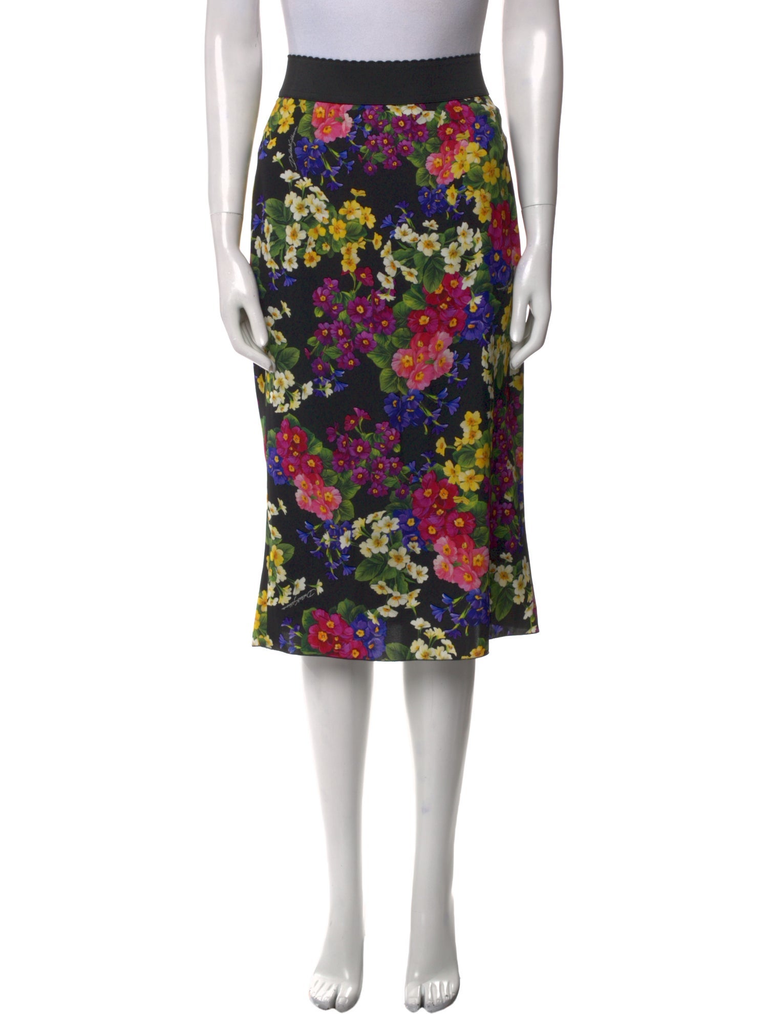 Dolce & Gabbana Silk Midi Length Skirt