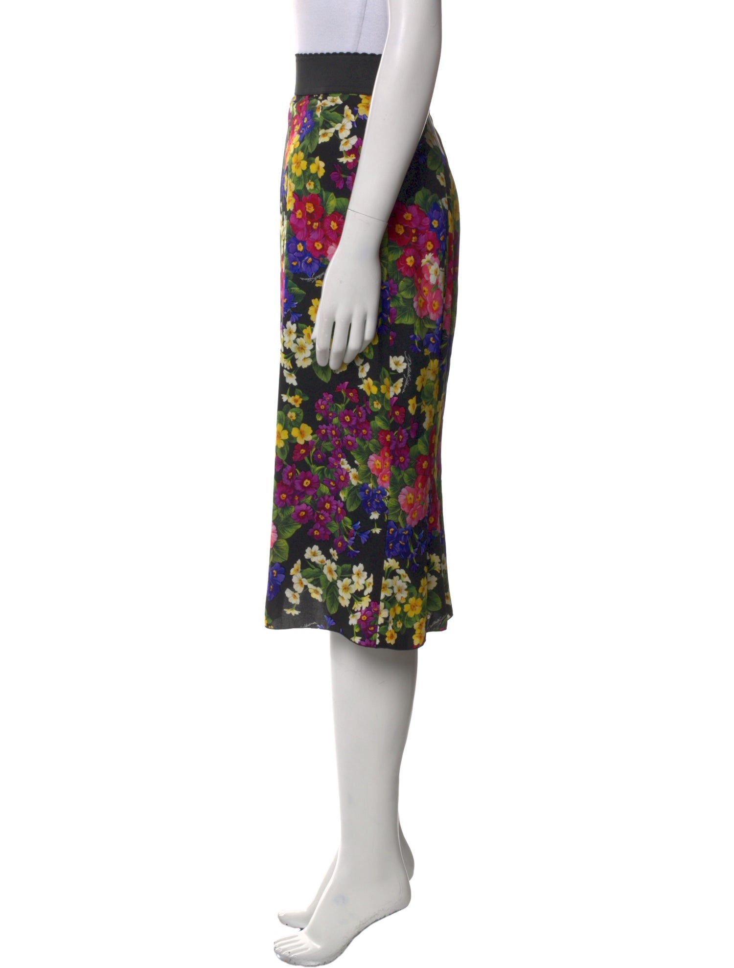 Dolce & Gabbana Silk Midi Length Skirt