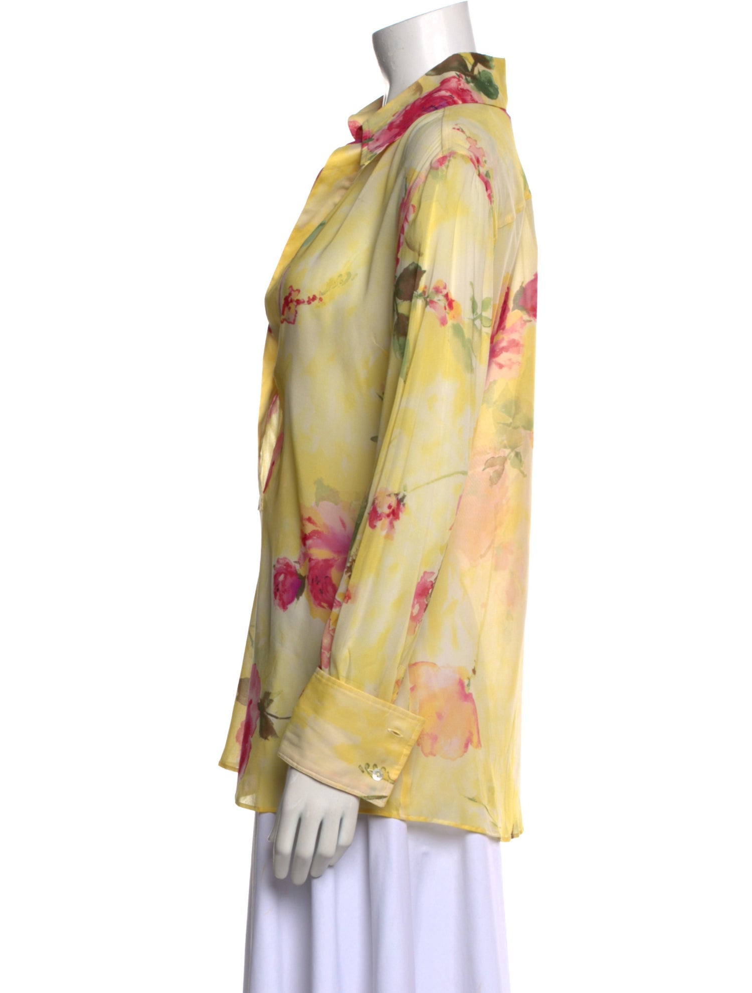 Dolce & Gabbana Silk Floral Print Button-Up Top