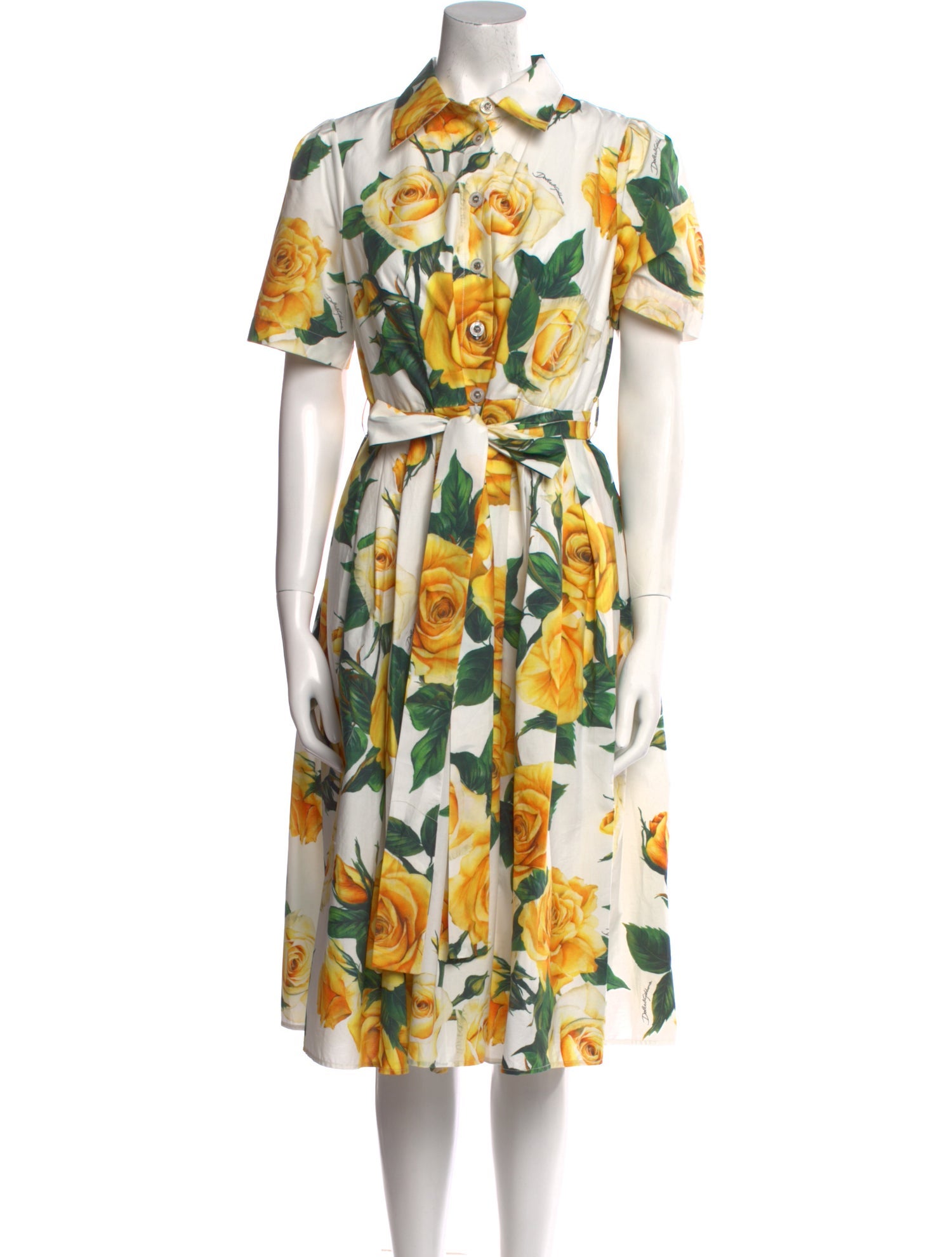 Dolce & Gabbana Floral Print Midi Length Dress
