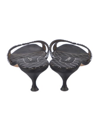 Dolce & Gabbana Satin Crystal Embellishments Slides