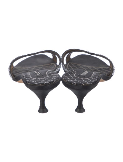 Dolce & Gabbana Satin Crystal Embellishments Slides