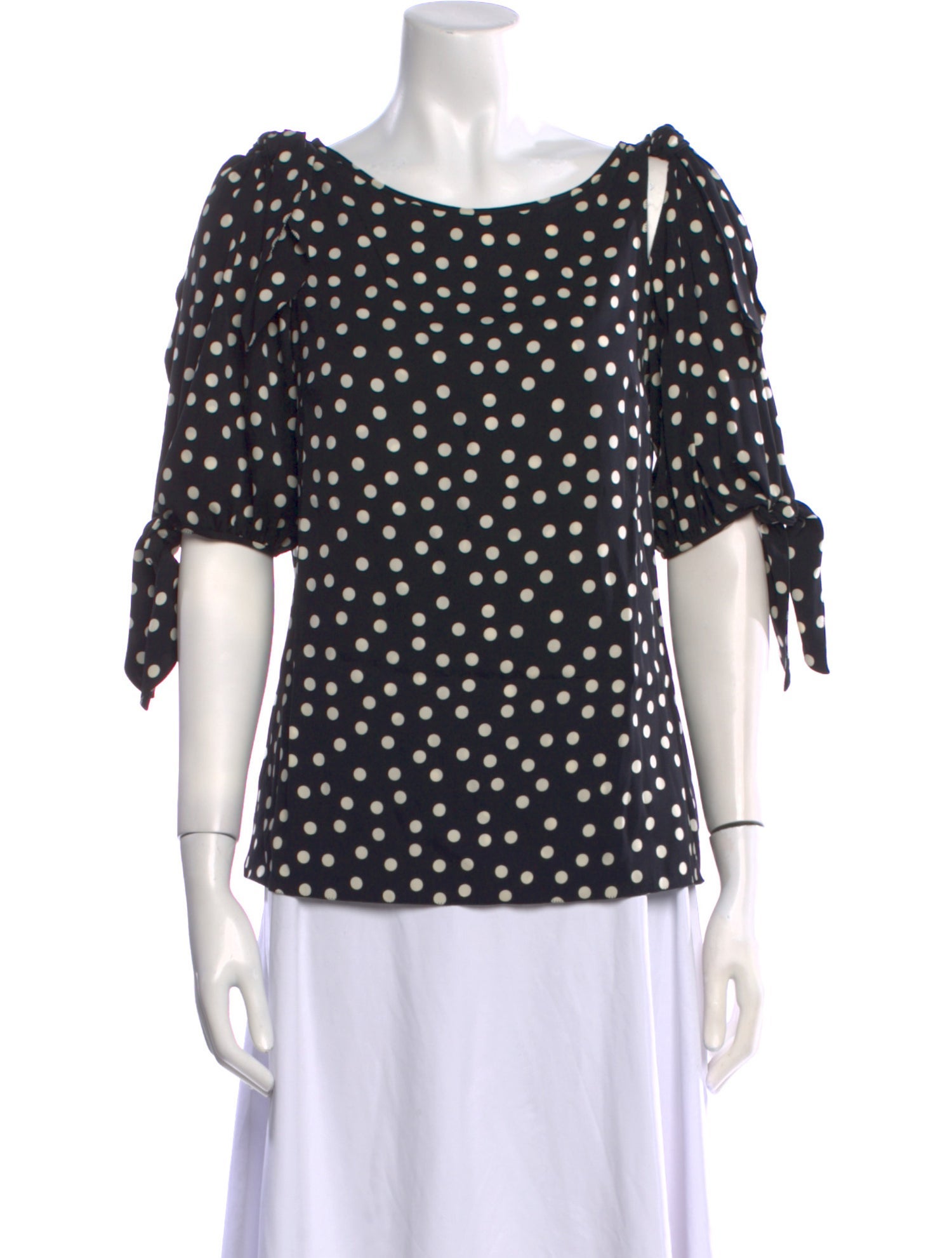 Dolce & Gabbana Silk Polka Dot Print Blouse